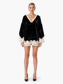 Exquisite Lace Velvet Loose Mini Dress