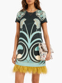 Chic Botanical Print Mini Dress