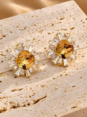 Crystal Sunburst Stud Earrings