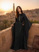 Elegant Gold Dot Print Robe Two-Piece Set
