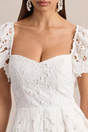 Lace Puff Sleeve Mini Dress