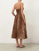 Leopard Print  A-Line Midi Dress