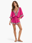 Bohemian Beach Print Kimono Romper