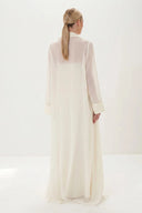 Elegant Satin Maxi Dress & Long Sheer Chiffon Cover-Up Two-Piece Set