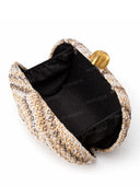 Rainbow Multicolor Braided Oval Hard-Shell Evening Handbag