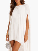 Elegant Pleated Cape Two-Piece Set