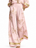 Elegant Butterfly Print Zip Shirt