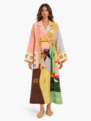 Unique Artistic Print Long Robe Style Maxi Dress