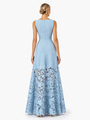 Elegant Lace Boat Neck Sleeveless Maxi Dress