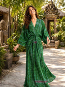 GREEN ILLUSION Print Dress