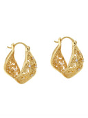 Crystal Filigree Twist Hoop Earrings