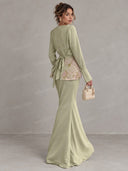 Elegant Long Sleeve Top & Maxi Skirt Set