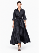 Minimalist Lace-up Design Long Sleeve Maxi Dress