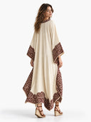 Retro Paisley Border Print Kaftan Maxi Dress