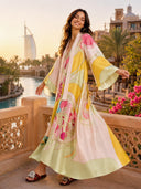 Exquisite Satin Floral Print Loose-fitting Maxi Dress