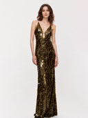 Elegant Emerald Sequin Maxi Dress
