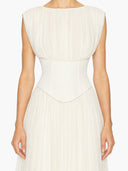 Elegant Sleeveless Ruched Chiffon Maxi Dress