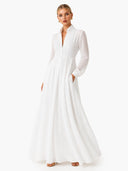 Casual Long-sleeved Pleated Maxi Dress