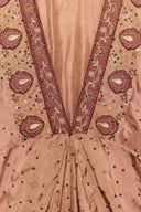 Elegant Embroidered Print V-Neck Maxi Dress