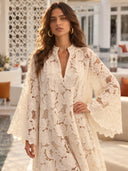 Casual White Long Sleeve Lace V-Neck Dress