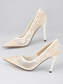 Floral Lace Pointed Toe Stiletto Pumps