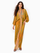 Casual Bohemian Kimono-Inspired Tie-Dye Waisted Maxi Dress