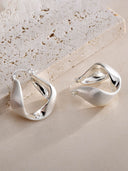 Sculptural Twisted Gold Hoop Earrings