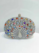 Retro Peacock Rhinestone Party Clutch Bag