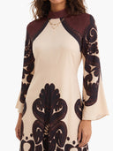 Dramatic Print Pattern Maxi Dress