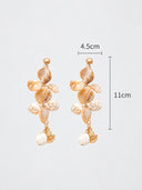 Shell Charm Pearl Drop Earrings