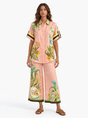 Papaya Garden Print Oversized Shirt