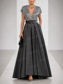 Elegant Sequin Top & Tulle Skirt Belted Party Two-Piece Set