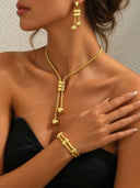 Gold Ball Drop Jewelry Set