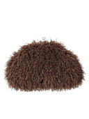 Stylish Long Curly Plush Oversized Clutch Bag