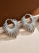 Vintage Gold Sunburst Hoop Earrings