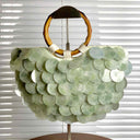 Bamboo Handle Shell Disc Statement Handbag