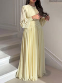 Elegant Ruched Chiffon Waist-Defined Maxi Dress