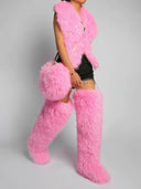 Chic Plush Round Crossbody Bag