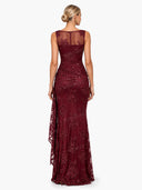 Sequin Jacquard Boat Neck Maxi Dress