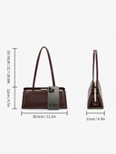Vintage Textured Shoulder Tote Bag