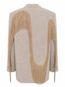 Minimalist Fringe Loose-Fit Blazer