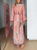 Unique Abstract Art Print Kaftan Maxi Dress