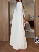 Elegant Pleated Cape Two-Piece Set