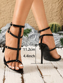Strappy Stiletto Ankle Strap High Heels
