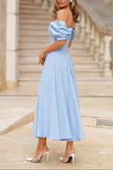 Elegant Off-the-shoulder Draped Maxi Dress