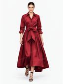 Minimalist Lace-up Design Long Sleeve Maxi Dress