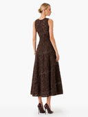Elegant 3D Floral Lace Sleeveless Midi Dress