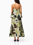 Botanical Print Layered Maxi Dress