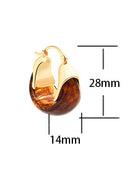 Amber Resin Sculptural Hoop Earrings