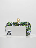 Elegant Sequin Embroidered Floral Clutch Bag